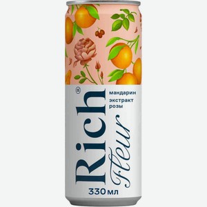 Напиток сокосодержащий Rich Fleur Виноград-лимон-мандарин с ароматом Розы, 0,33 л