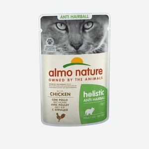 Almo Nature консервы паучи с курицей для вывода шерсти у кошек (70 г)