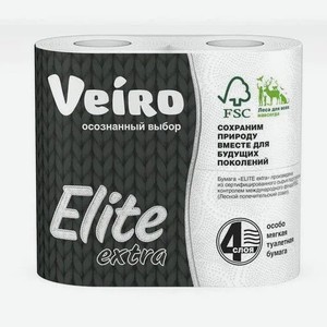 Туалетная бумага Veiro Elite Extra, 4 слоя, 4 рул.