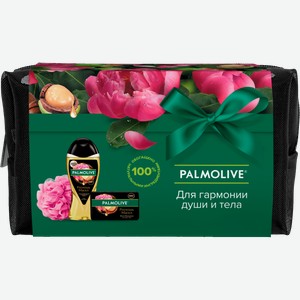 Подарочный набор Palmolive Роскошь масел Гель для душа 250мл + Твердое мыло 90г + Косметичка + Пуфф