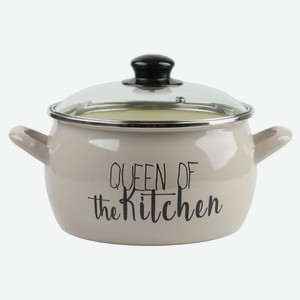 Кастрюля глубокая Metrot Queen of Kitchen со стеклянной крышкой, 5,4 л