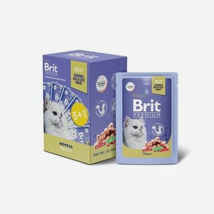 Корм для кошек Brit Premium форель в желе 85г*5+1шт