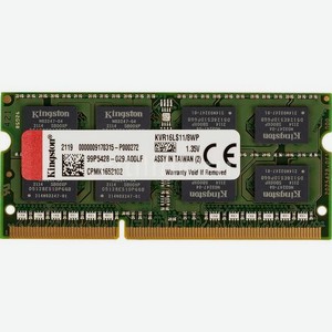 Оперативная память Kingston VALUERAM KVR16LS11/8WP DDR3L - 8ГБ 1600МГц, для ноутбуков (SO-DIMM), Ret