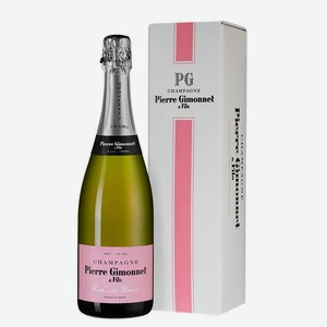 Шампанское Rose de Blancs Premier Cru Brut в подарочной упаковке, Pierre Gimonnet & Fils, 0.75 л.
