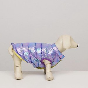 Куртка для собак Sima-Land двухсторонняя фиолетовая/жёлтая