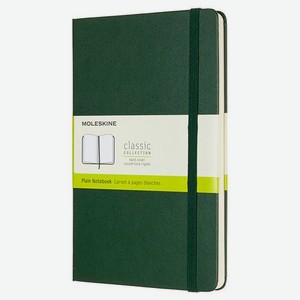 Блокнот Moleskine Classic, 240стр, без разлиновки, твердая обложка, зеленый [qp062k15]