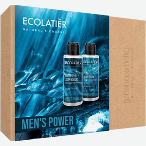 Подарочный набор Ecolatier Mens Power Шампунь для волос 150мл + Гель для душа 150мл