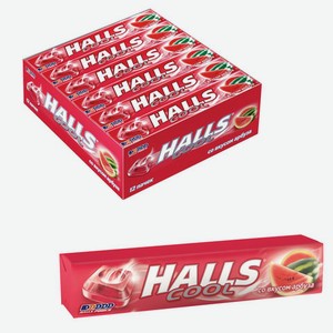 Конфеты леденцы HALLS (Холлс), со вкусом арбуза, 25г, 63411