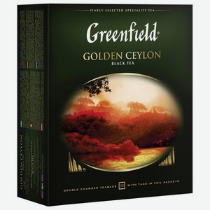 Чай GREENFIELD  Golden Ceylon , черный, 100 пакетиков в конвертах по 2г, 0581