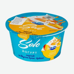Йогурт ЭКОМИЛК Solo Персик и крем-брюле, 130 г