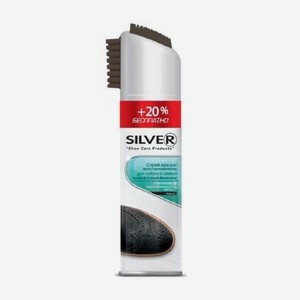 Silver Premium Спрей Краска-восстановитель для нубука и замши 3в1 с кауч.щетками Черн 250мл