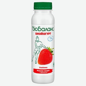 Йогурт Био-баланс 270г 1% Клубника Пл/бут