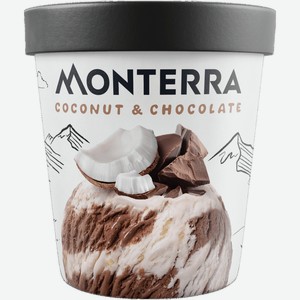 Мороженое сливочное Monterra Coconut&Chocolate двухслойное кокос-шоколад 10.5%, 263г