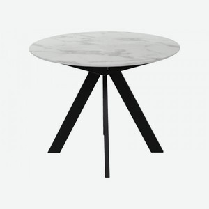 Кухонный стол Милтон Белый мрамор / Черный, металл