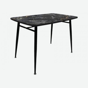 Кухонный стол Брик Черно-золотой мрамор / Черный, металл