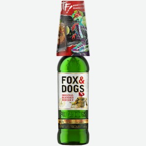 Виски Fox & Dogs 0,7 л в подарочной упаковке + стакан