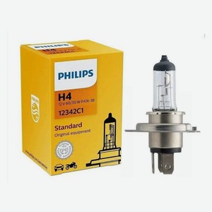Лампа автомобильная галогенная Philips H4 12V 60/55W (12342C1)