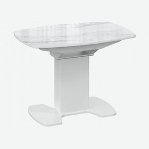 Кухонный стол Портофино Белый / Белый мрамор Средний