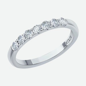 Обручальное кольцо SOKOLOV Diamonds из белого золота с бриллиантами 1112261-01, размер 15