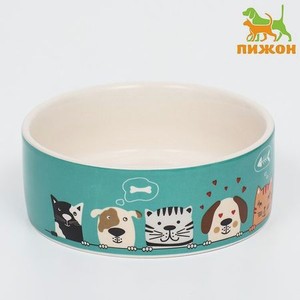 Миска Пижон керамическая «Кошки-собаки» 50мл