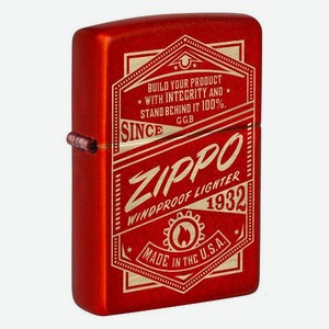 Зажигалка бензиновая Zippo Classic, с покрытием Metallic Red, латунь/сталь, 38x13x57 мм, красная (48620)