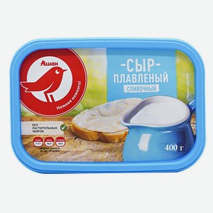 Сыр плавленый сливочный АШАН Красная птица 50%, 400 г