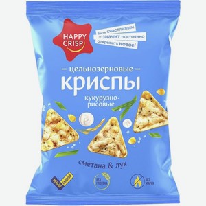 Чипсы Happy Crisp кукурузно-рисовые сметана лук 50г
