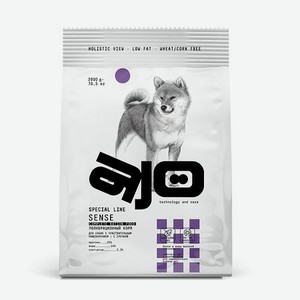 Корм для собак AJO 2кг с чувствительным пищеварением ягненок с гречкой