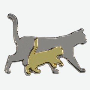 Значок металлический BLUE BUG  Кошка с котенком  золото, серебро, 25х19мм (Германия)