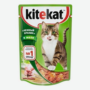 Влажный корм Kitekat с кроликом в желе для кошек 85 г