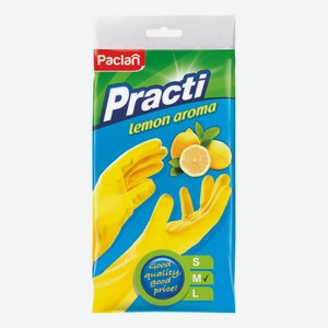 Перчатки хозяйственные Paclan Practi с ароматом лимона р M желтые