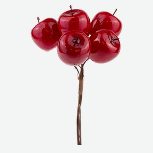 Набор яблок «Азалия Декор» с блестками на вставках красные D2xL11см, 6 шт