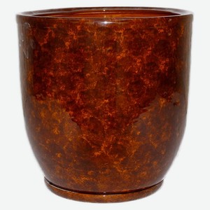 Горшок Кедр керамический коричневый с поддоном Ø40х36 см, 28 л