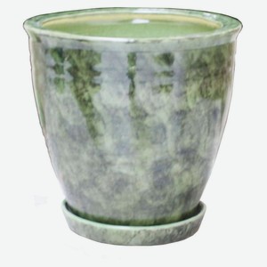 Горшок керамический зеленый Ø28 см, 6.5 л