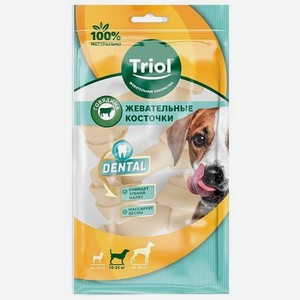 Лакомство для собак Triol Dental 15см*2шт Косточки жевательные узловые белые