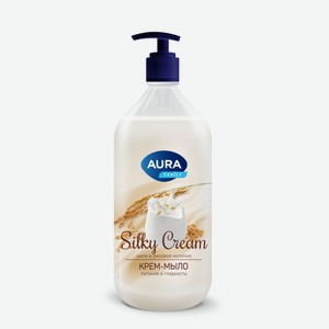 Крем-мыло Aura Шелк и рисовое молочко Silky Cream, 1000 мл