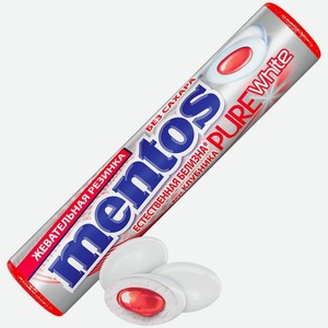 Жевательная резинка MENTOS Pure White Клубника 16 г