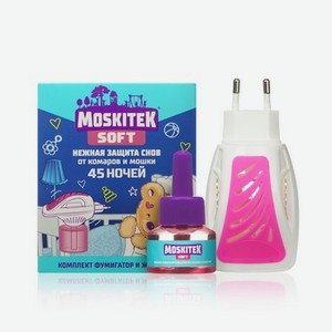 Электрофумигатор и жидкость от комаров Moskitek Soft Надежная защита 45 ночей