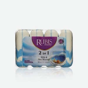 Мыло туалетное Rubis   Milk & Sea Mineral   4*90г