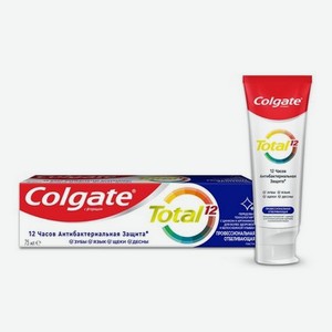 Зубная паста Colgate total 12   Профессиональная отбеливающая   с цинком и аргинином 75мл