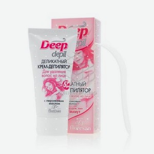 Крем - депилятор Floresan DEEP depil деликатный для удаления волос на лице с персиковым маслом 50мл