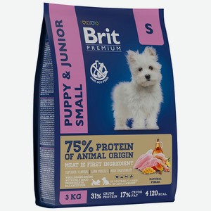 ​Корм для щенков мелких пород Brit ​Premium, курица 3 кг