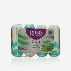 Мыло туалетное Rubis   Milk & Green Tea   4*90г