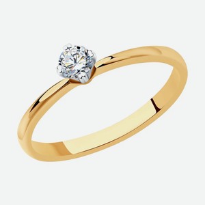 Кольцо SOKOLOV Diamonds из комбинированного золота с бриллиантом 1012141, размер 17