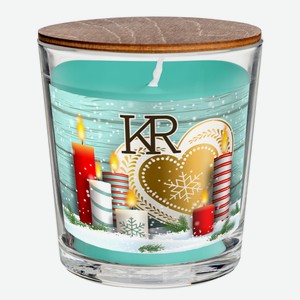 Свеча ароматическая Kukina Raffinata Новогодние мотивы в стакане с крышкой Россия