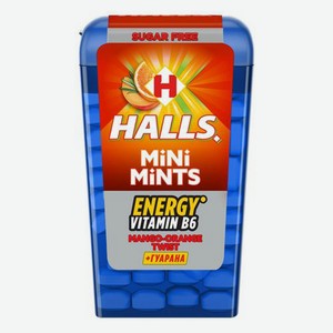 Конфеты без сахара HALLS Mini Mints (мини минтс) Mango-Orange Twist с витамином В6 и экстрактом Гуа