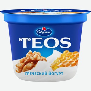 Йогурт Савушкин Teos Греческий Грецкий орех и мед 2% 250Г
