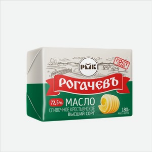 Масло сливочное РОГАЧЕВЪ 72,5% 180гр
