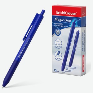 Ручка гелевая автоматическая сo стираемыми чернилами ErichKrause Magic Grip 0.5, синяя, 1 шт