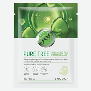 Маска тканевая для лица Enough Pure Tree Balancing Pro с экстрактом чайного дерева, 25 г